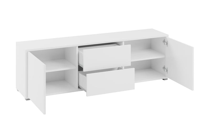 Agawal Gulvstående TV-benk 141 cm med Oppbevaring i Lakkert Tre - Beige - Møbler - Mediamøbel & tv møbel - TV-benk & mediabenk