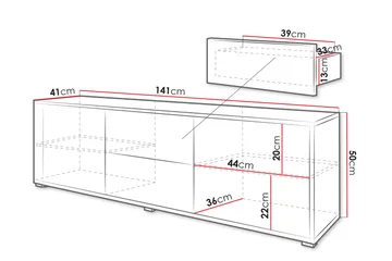 Agawal TV-benk 141 cm - Beige - Møbler - Mediamøbel & tv møbel - TV-benk & mediabenk