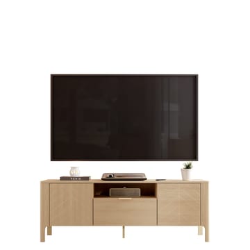 Aggarwal Gulvstående TV-benk 160 cm med Oppbevaring i Mørkt Tre - Beige - Møbler - Mediamøbel & tv møbel - TV-benk & mediabenk