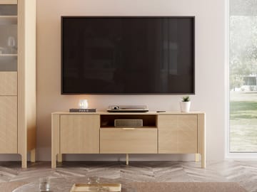 Aggarwal Gulvstående TV-benk 160 cm med Oppbevaring i Mørkt Tre - Beige - Møbler - Mediamøbel & tv møbel - TV-benk & mediabenk