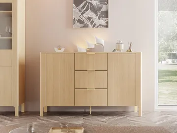 Aggarwal Skjenk 154 cm i Mørkt Tre - Beige - Oppbevaring - Oppbevaringsmøbler - Sideboard & skjenker