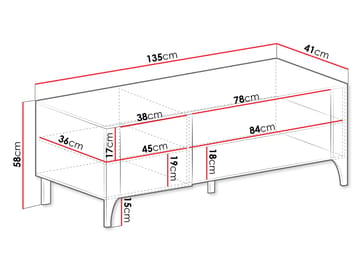 Aggarwal TV-benk 135 cm - Møbler - Mediamøbel & tv møbel - TV-benk & mediabenk