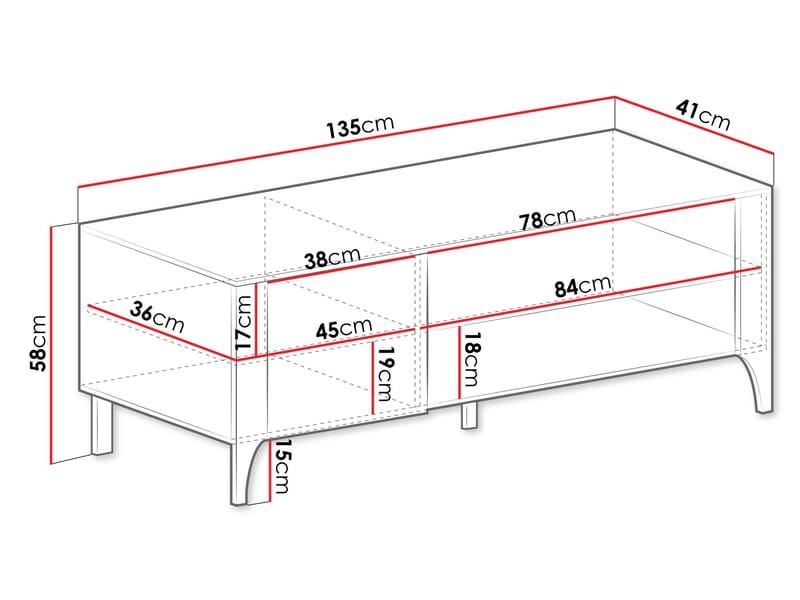 Aggarwal TV-benk 135 cm - Møbler - Mediamøbel & tv møbel - TV-benk & mediabenk