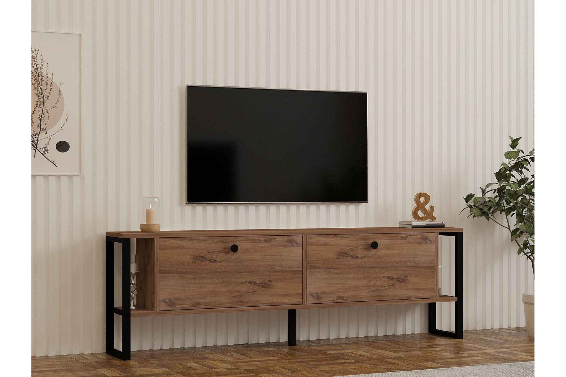 Ahu TV-benk 160 cm - Brun - Møbler - Mediamøbel & tv møbel - TV-benk & mediabenk