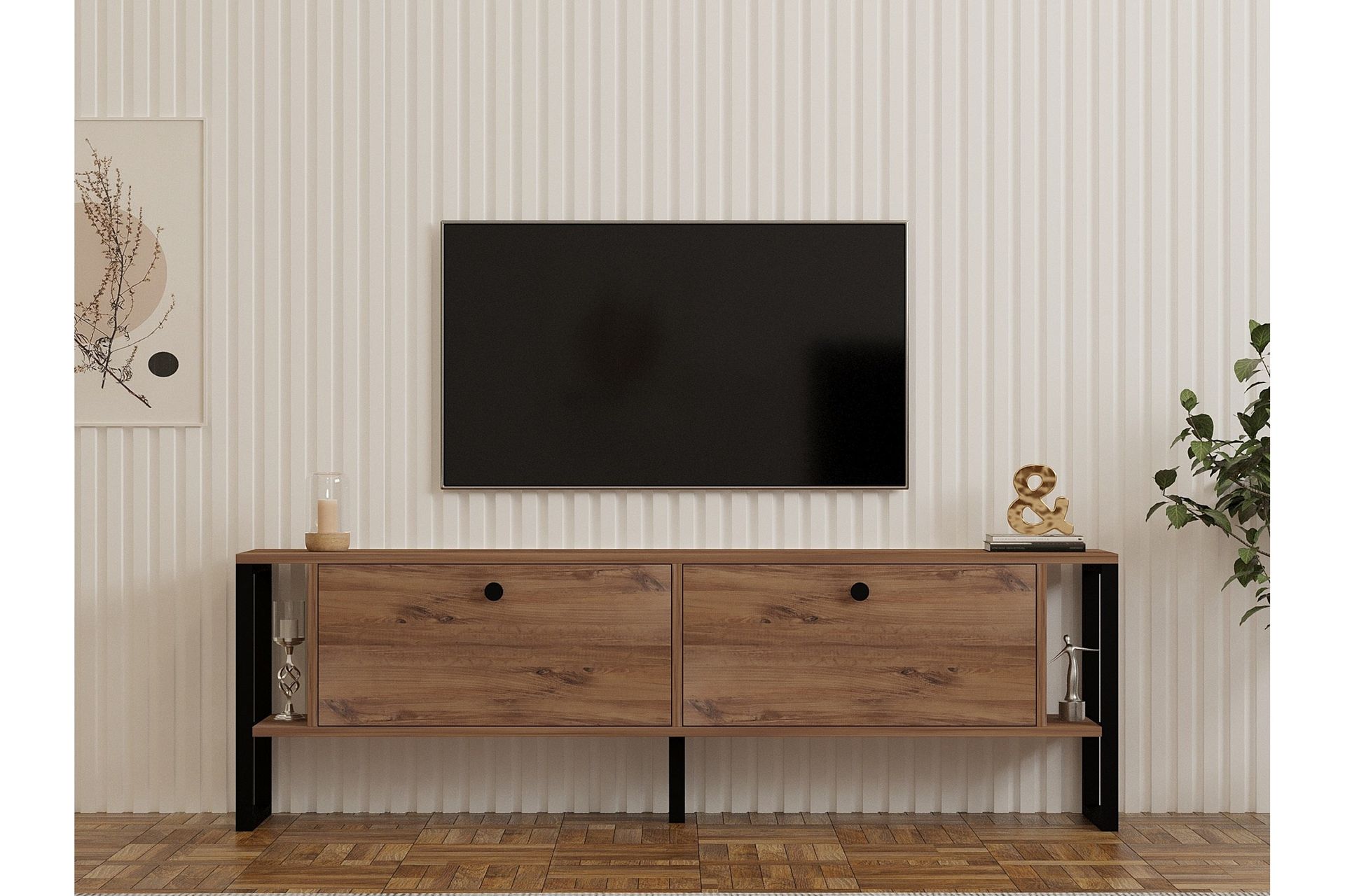 Ahu TV-benk 160 cm - Brun - Møbler - Mediamøbel & tv møbel - TV-benk & mediabenk