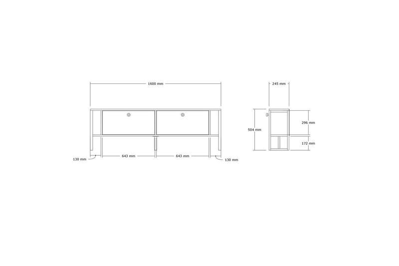 Ahu TV-benk 160 cm - Valnøtt - Møbler - Mediamøbel & tv møbel - TV-benk & mediabenk