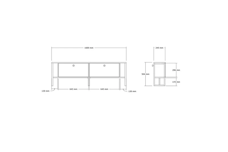 Ahu TV-benk 160 cm - Valnøtt - Møbler - Mediamøbel & tv møbel - TV-benk & mediabenk