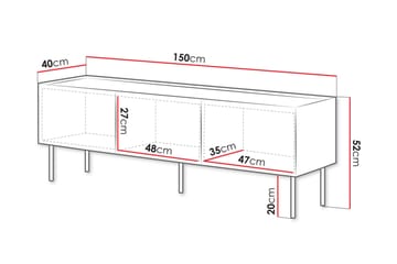 Akie Gulvstående TV-benk 150 cm med Oppbevaring i Malt Tre - Grønn - Møbler - Mediamøbel & tv møbel - TV-benk & mediabenk