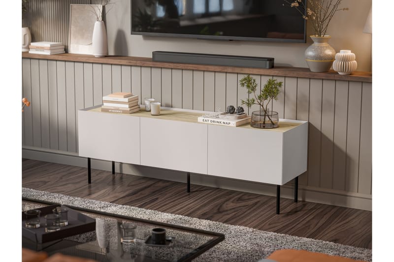 Akie TV-benk 150 cm - Beige - Møbler - Mediamøbel & tv møbel - TV-benk & mediabenk