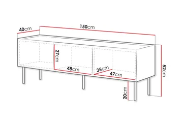 Akie TV-benk 150 cm - Grønn - Møbler - Mediamøbel & tv møbel - TV-benk & mediabenk