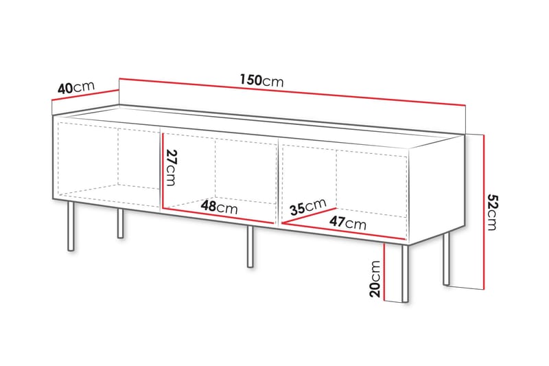 Akie TV-benk 150 cm - Grønn - Møbler - Mediamøbel & tv møbel - TV-benk & mediabenk