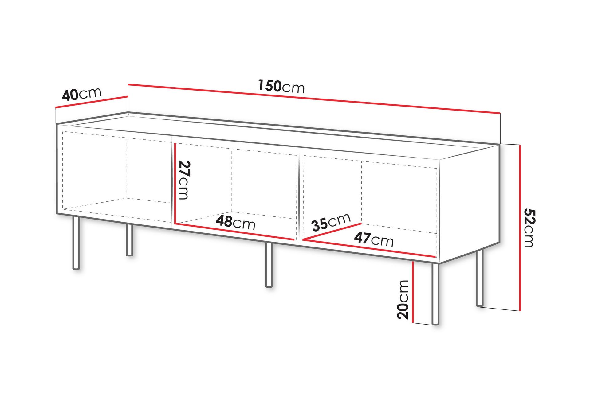 Akie TV-benk 150 cm - Grønn - Møbler - Mediamøbel & tv møbel - TV-benk & mediabenk