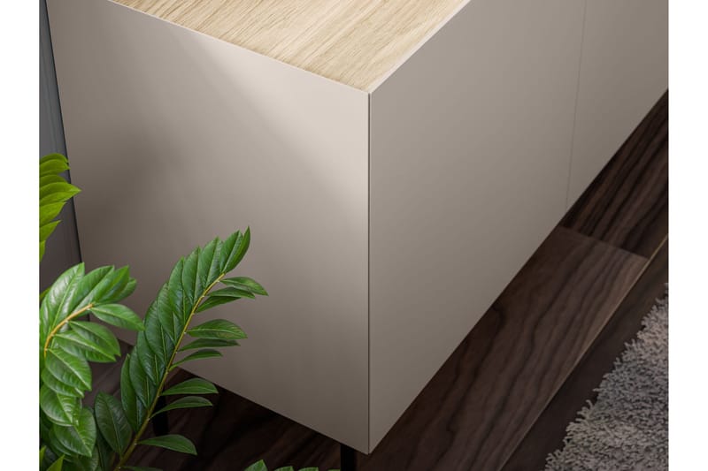 Akie TV-benk 200 cm - Beige - Møbler - Mediamøbel & tv møbel - TV-benk & mediabenk