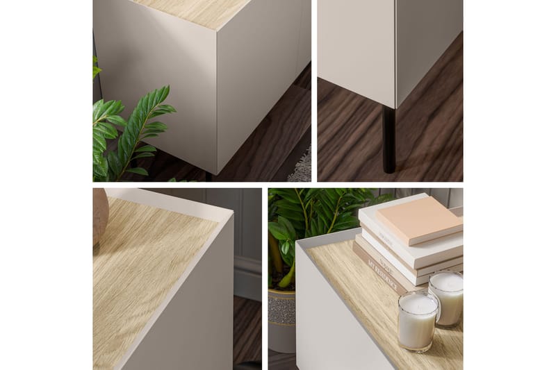 Akie TV-benk 200 cm - Beige - Møbler - Mediamøbel & tv møbel - TV-benk & mediabenk