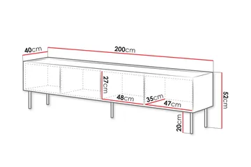 Akie TV-benk 200 cm - Beige - Møbler - Mediamøbel & tv møbel - TV-benk & mediabenk