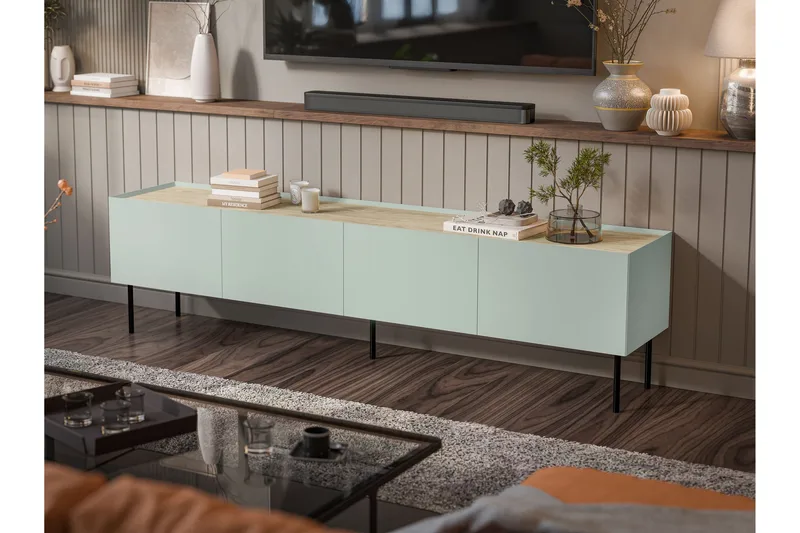 Akie TV-benk 200 cm - Grønn - Møbler - Mediamøbel & tv møbel - TV-benk & mediabenk