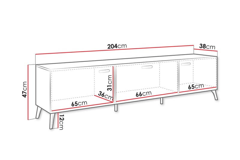 Akihiko TV-benk 204 cm - Hvit - Møbler - Mediamøbel & tv møbel - TV-benk & mediabenk