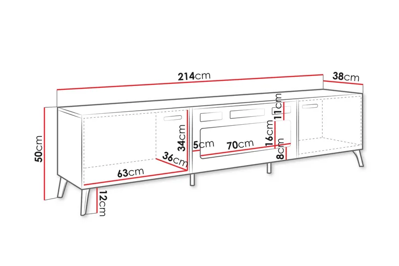 Akihiko TV-benk 214 cm - Hvit - Møbler - Mediamøbel & tv møbel - TV-benk & mediabenk