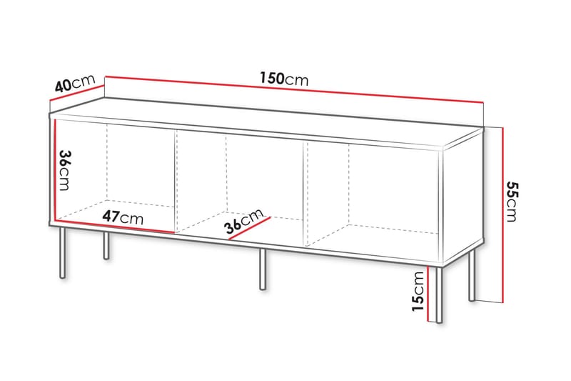 Akiko TV-benk 150 cm - Beige - Møbler - Mediamøbel & tv møbel - TV-benk & mediabenk