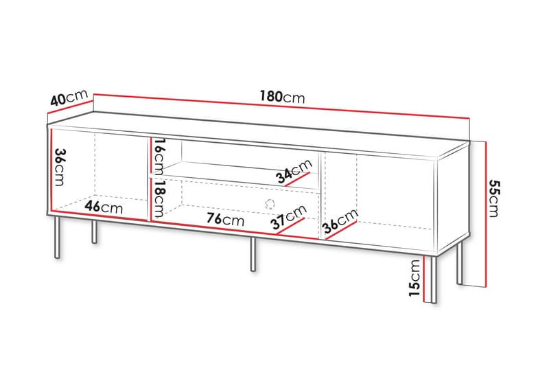 Akiko TV-benk 180 cm - Beige - Møbler - Mediamøbel & tv møbel - TV-benk & mediabenk