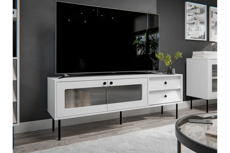 Akilesh TV-benk 150 cm - Hvit - Møbler - Mediamøbel & tv møbel - TV-benk & mediabenk