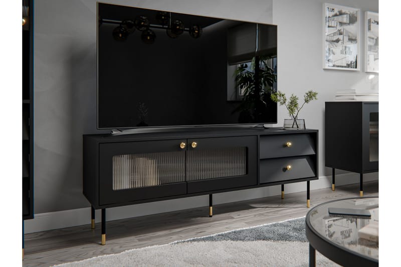 Akilesh TV-benk 150 cm - Svart - Møbler - Mediamøbel & tv møbel - TV-benk & mediabenk