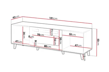 Akimasa TV-benk 181 cm - Natur - Møbler - Mediamøbel & tv møbel - TV-benk & mediabenk