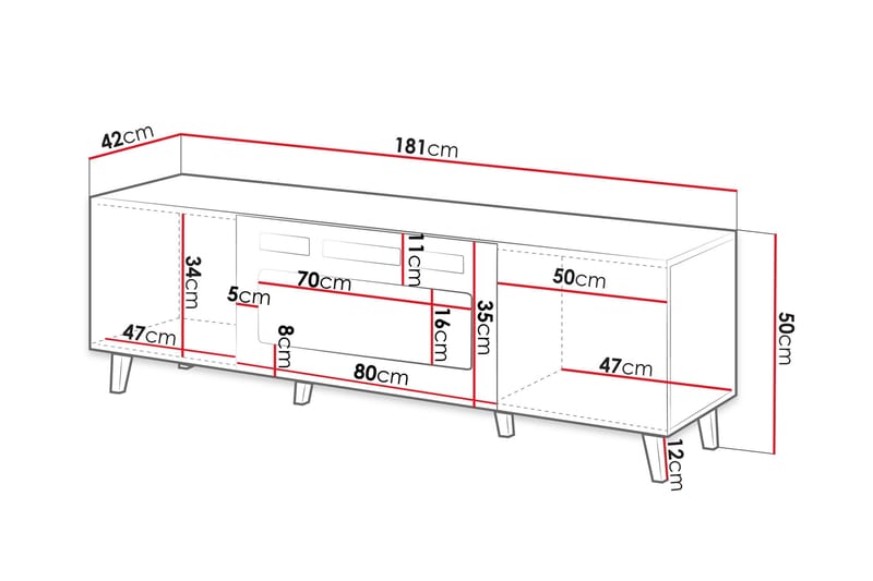 Akimasa TV-benk 181 cm - Natur - Møbler - Mediamøbel & tv møbel - TV-benk & mediabenk