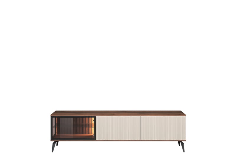 Akinari TV-benk 180 cm - Brun / Beige - Møbler - Mediamøbel & tv møbel - TV-benk & mediabenk