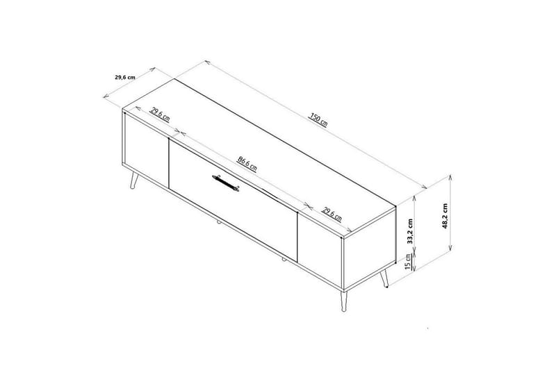 Aldor TV-benk 150 cm - Antrasitt/Gull - Møbler - Mediamøbel & tv møbel - TV-benk & mediabenk