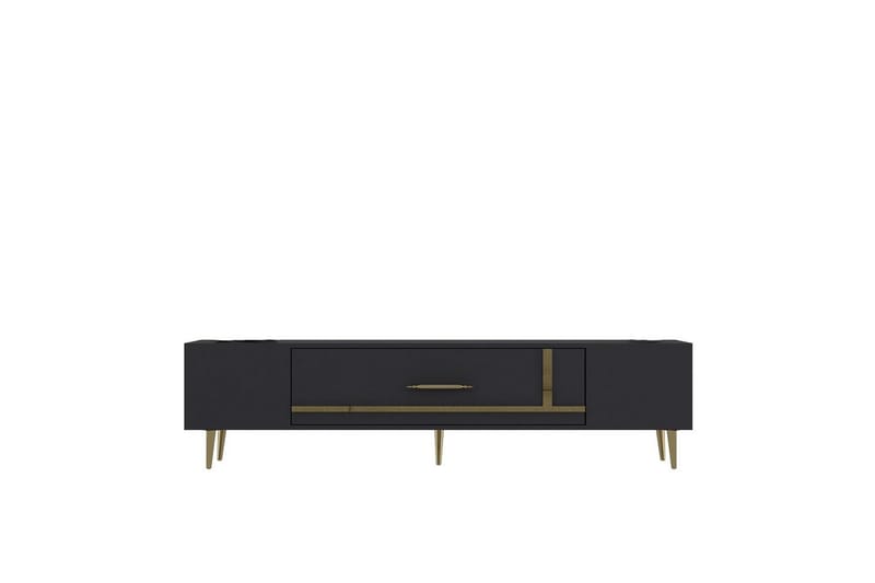 Aldor TV-benk 150 cm - Antrasitt/Gull - Møbler - Mediamøbel & tv møbel - TV-benk & mediabenk