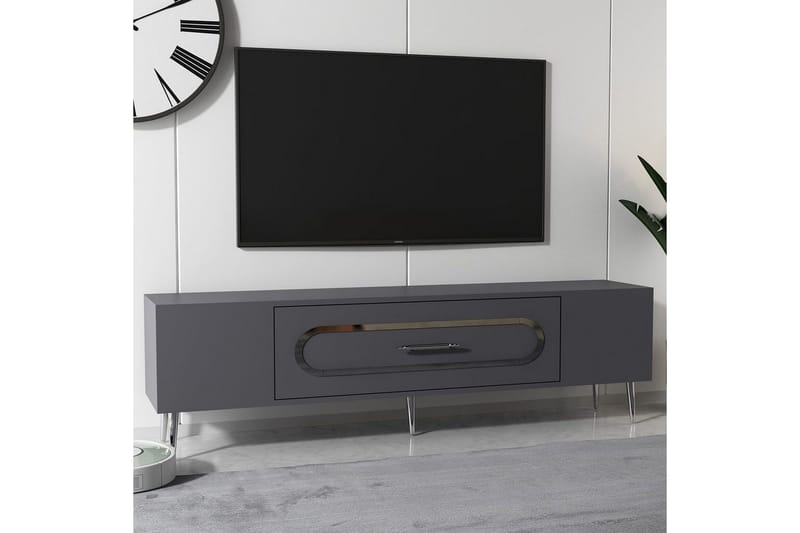 Aldor TV-benk 150 cm - Antrasitt/Sølv - Møbler - Mediamøbel & tv møbel - TV-benk & mediabenk