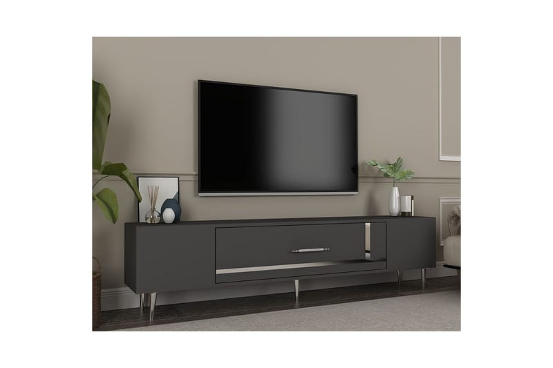 Aldor TV-benk 150 cm - Antrasitt/Sølv - Møbler - Mediamøbel & tv møbel - TV-benk & mediabenk