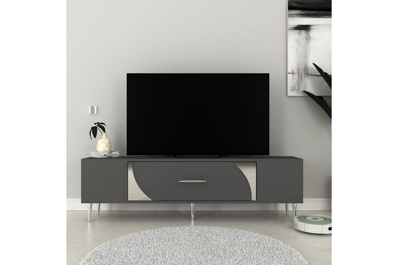Aldor TV-benk 150 cm - Antrasitt/Sølv - Møbler - Mediamøbel & tv møbel - TV-benk & mediabenk
