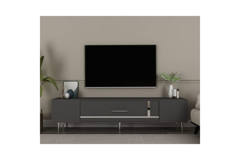 Aldor TV-benk 150 cm - Antrasitt/Sølv - Møbler - Mediamøbel & tv møbel - TV-benk & mediabenk