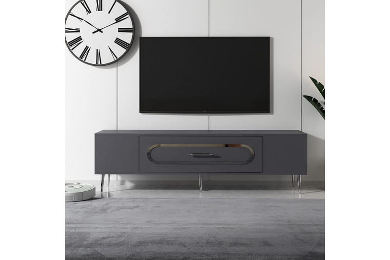 Aldor TV-benk 150 cm - Antrasitt/Sølv - Møbler - Mediamøbel & tv møbel - TV-benk & mediabenk