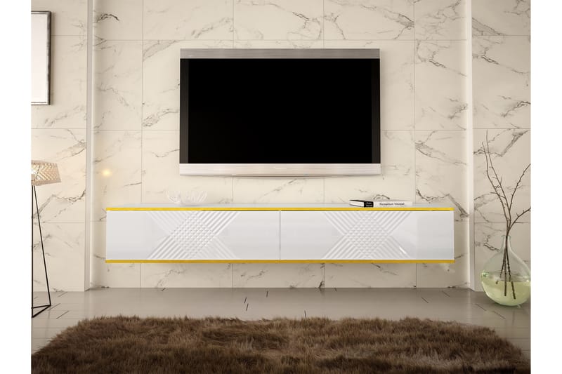 Alim TV-benk 200 cm - Hvit - Møbler - Mediamøbel & tv møbel - TV-benk & mediabenk