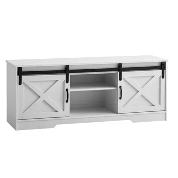 Alino TV-benk 150 cm - Hvit med svarte beslag - Møbler - Mediamøbel & tv møbel - TV-benk & mediabenk