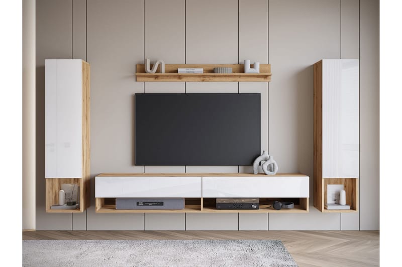 Amadeo TV-møbelsett - Brun / Hvit - Møbler - Mediamøbel & tv møbel - TV-møbelsett