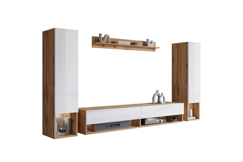 Amadeo TV-møbelsett - Brun / Hvit - Møbler - Mediamøbel & tv møbel - TV-møbelsett