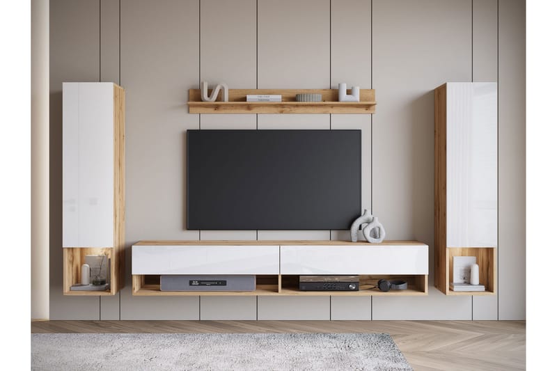 Amadeo TV-møbelsett - Brun / Hvit - Møbler - Mediamøbel & tv møbel - TV-møbelsett