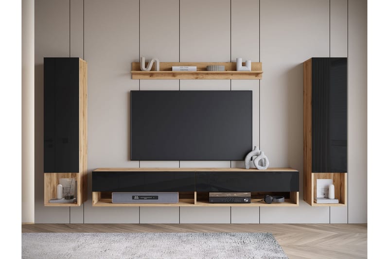 Amadeo TV-møbelsett - Brun / Svart - Møbler - Mediamøbel & tv møbel - TV-møbelsett