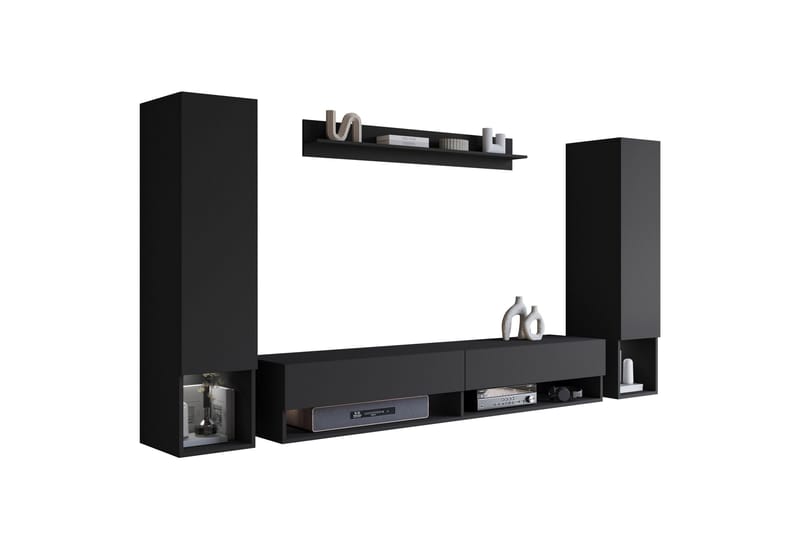 Amadeo TV-møbelsett - Svart - Møbler - Mediamøbel & tv møbel - TV-møbelsett