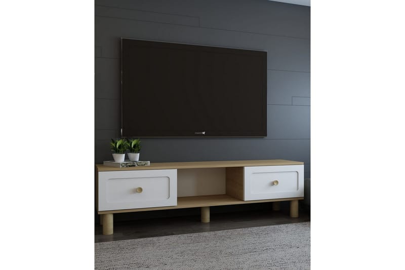 Amarinda TV-benk 150 cm - Brun/Hvit - Møbler - Mediamøbel & tv møbel - TV-benk & mediabenk