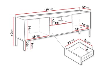 Amelus TV-benk 180 cm - Cashmere - Møbler - Mediamøbel & tv møbel - TV-benk & mediabenk