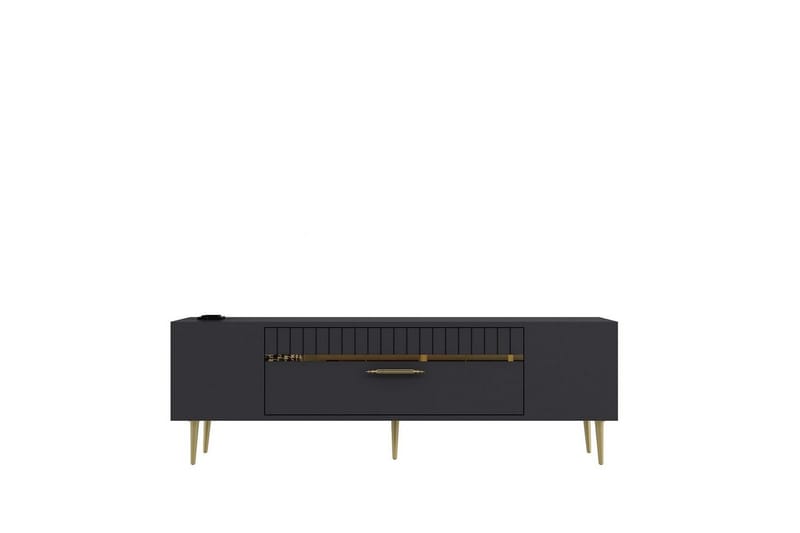 Anira TV-benk 150 cm, Antrasitt/Gull