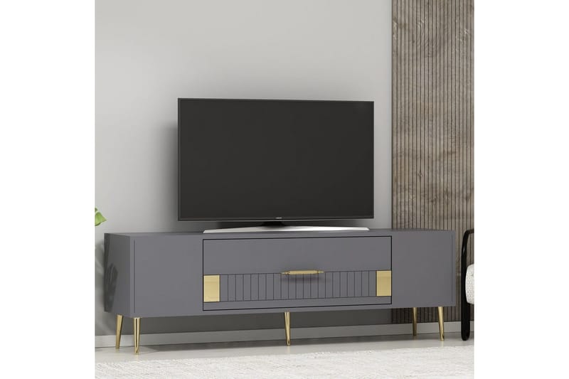Anira TV-benk 150 cm - Antrasitt/Gull - Møbler - Mediamøbel & tv møbel - TV-benk & mediabenk