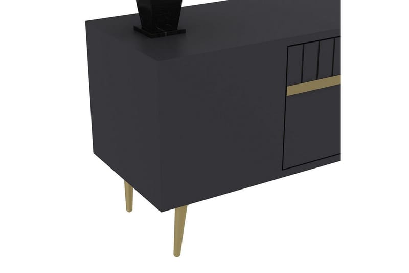 Anira TV-benk 150 cm - Antrasitt/Gull - Møbler - Mediamøbel & tv møbel - TV-benk & mediabenk