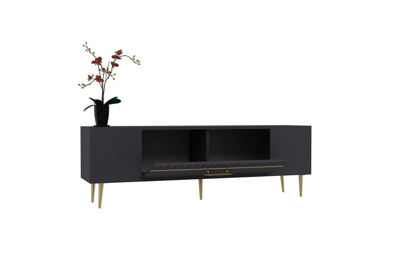 Anira TV-benk 150 cm - Antrasitt/Gull - Møbler - Mediamøbel & tv møbel - TV-benk & mediabenk