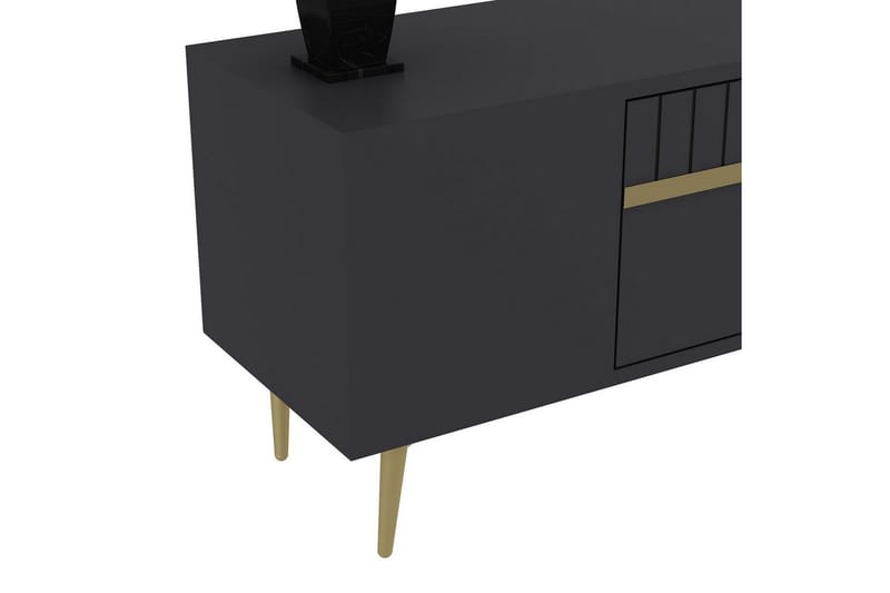 Anira TV-benk 150 cm - Antrasitt/Gull - Møbler - Mediamøbel & tv møbel - TV-benk & mediabenk